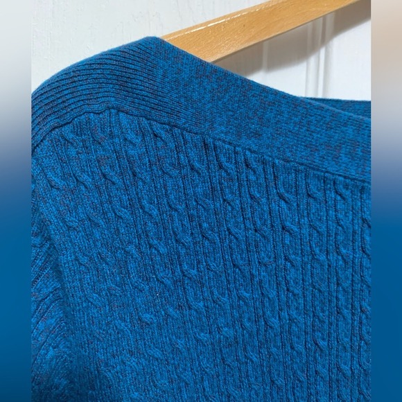 Teal Cable Knit Boat Neck Textured Workwear Casual CozySweater Plus Size 1X - Picture 4 of 8